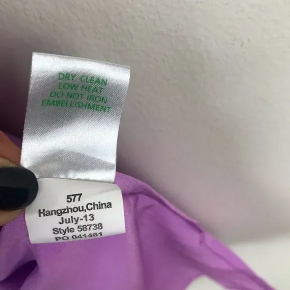 Lilly Pulitzer Havana 100% Silk Pink Embellished Jeweled Neck Blouse Top 58738 - Picture 7 of 8